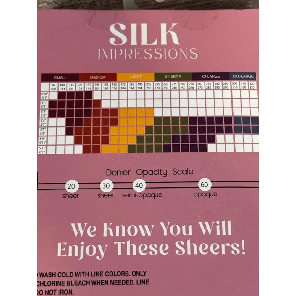 Silk Impressions‎ Medium Support Sheer High Waisted Tights 2 Pair XL Coffee Bean